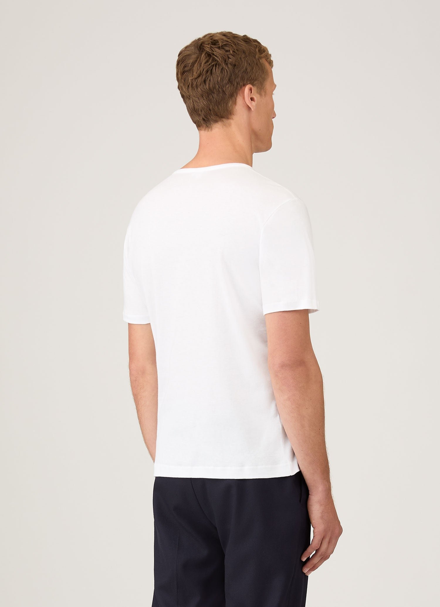 Men's Sea Island Cotton T-shirt in White - Image 5