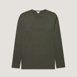 Men's Long Sleeve Riviera Midweight T-shirt in Dark Green