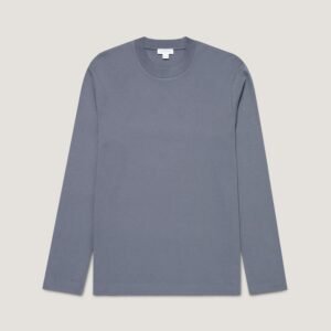 Men's Long Sleeve Heavyweight T-shirt in Slate Blue