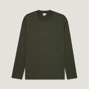 Men's Long Sleeve Heavyweight T-shirt in Dark Green