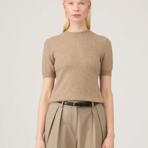 Women's Cashmere T-Shirt in Mink