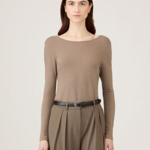 Women's Stretch Cotton Scoop Back Top in Cedar