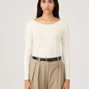 Women's Scoop Back Top in Ecru