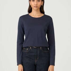 Women's Long Sleeve Classic T-shirt in Navy
