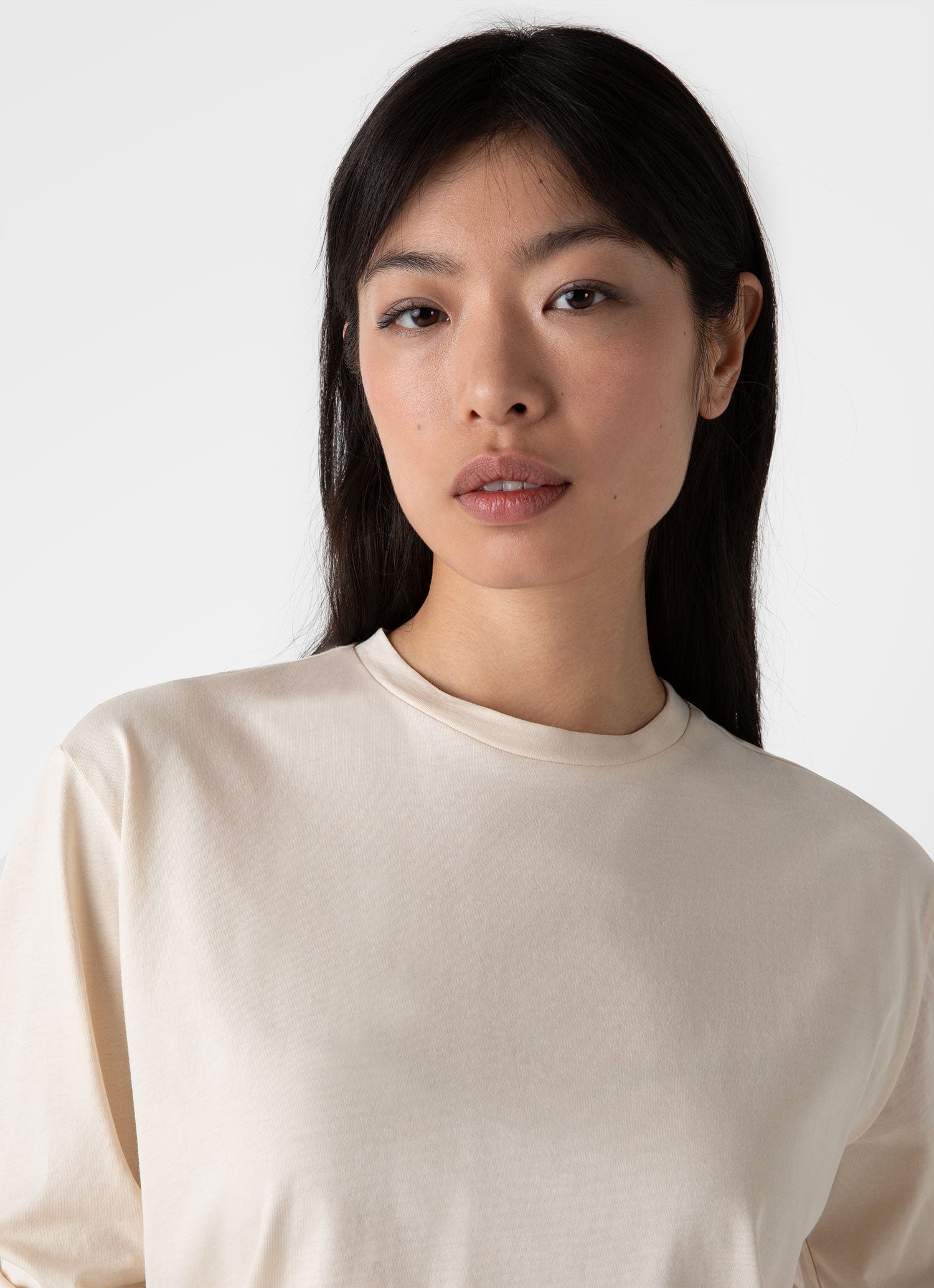 Women's Long Sleeve Boy Fit T-shirt in Undyed - Image 3