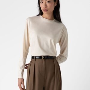 Women's Long Sleeve Boy Fit T-shirt in Undyed