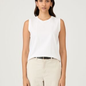 Women's Boy Fit Tank in White
