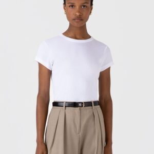 Women's Ribbed T-shirt in White