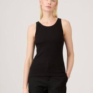 Women's Ribbed Tank Top in Black