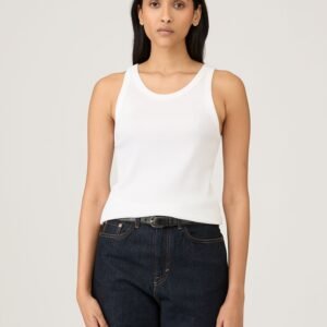 Women's Ribbed Tank Top in White